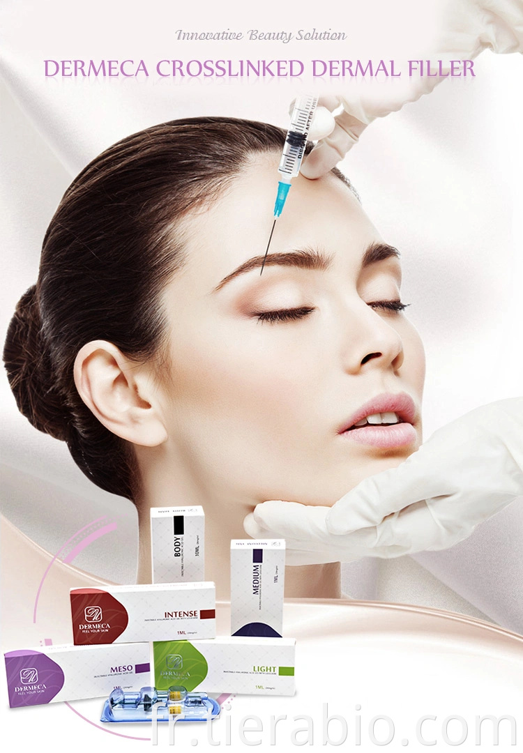 DERMECA Fourniture injectable Filleur d'injection d'acide hyaluronique Prix d'injection de derme 2ml